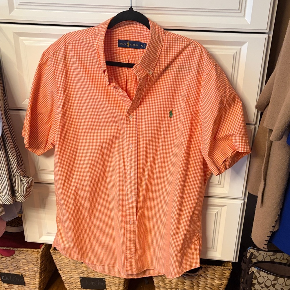 Ralph Lauren Men's Orange Plaid Shirt